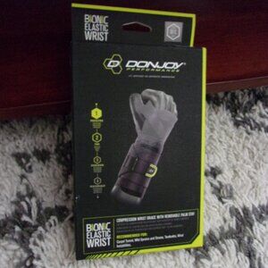 Donjoy Bionic Elastic Compression Right Wrist Brace W/Removable Palm Stay Sz M/L